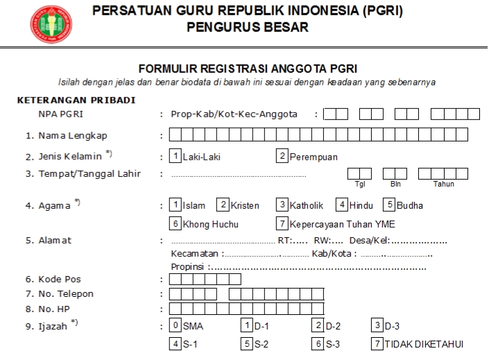 Pendaftaran PGRI Bali - Persatuan Guru Republik Indonesia Cabang Bali